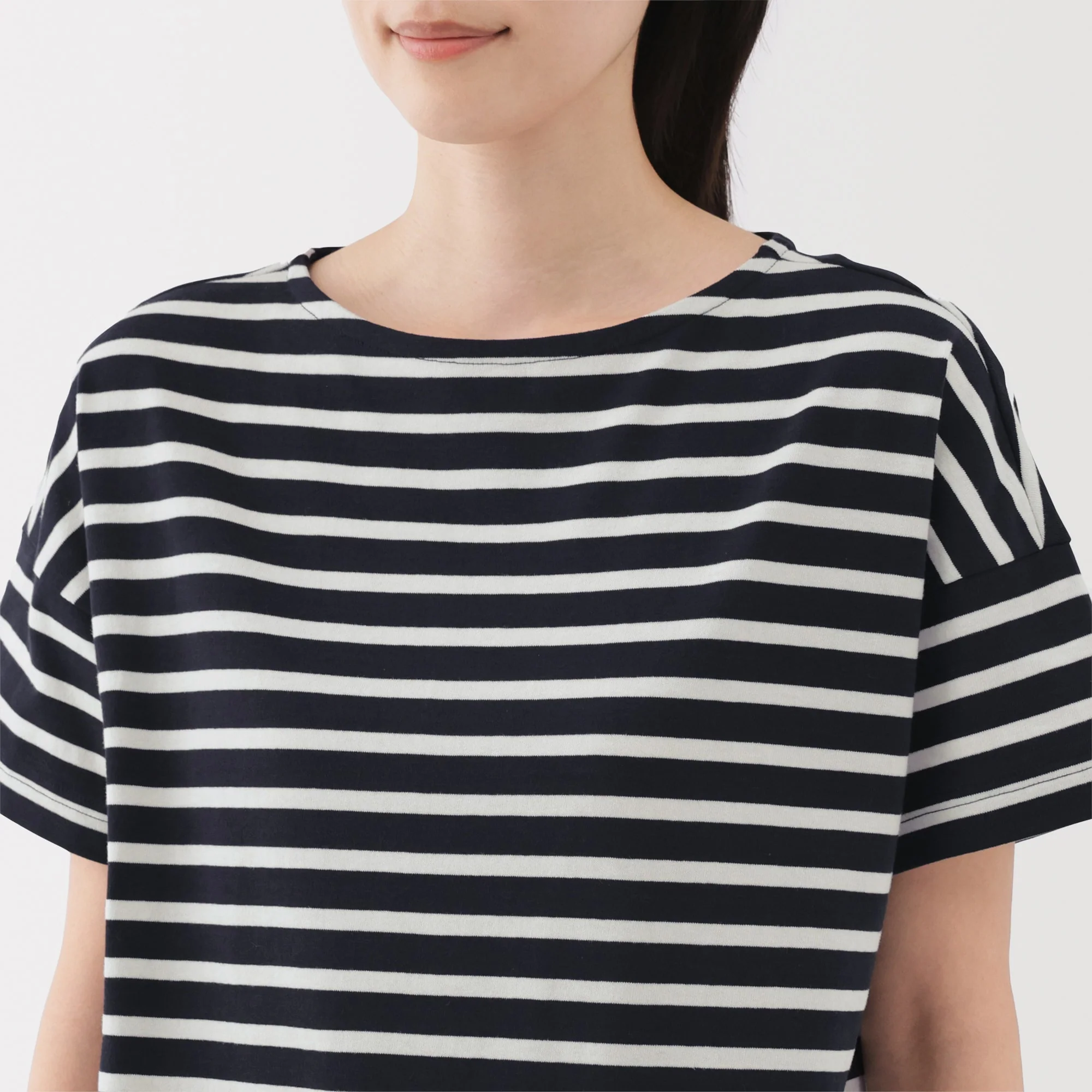 Women's Striped Boat Neck Short Sleeve T-Shirt - Image 48