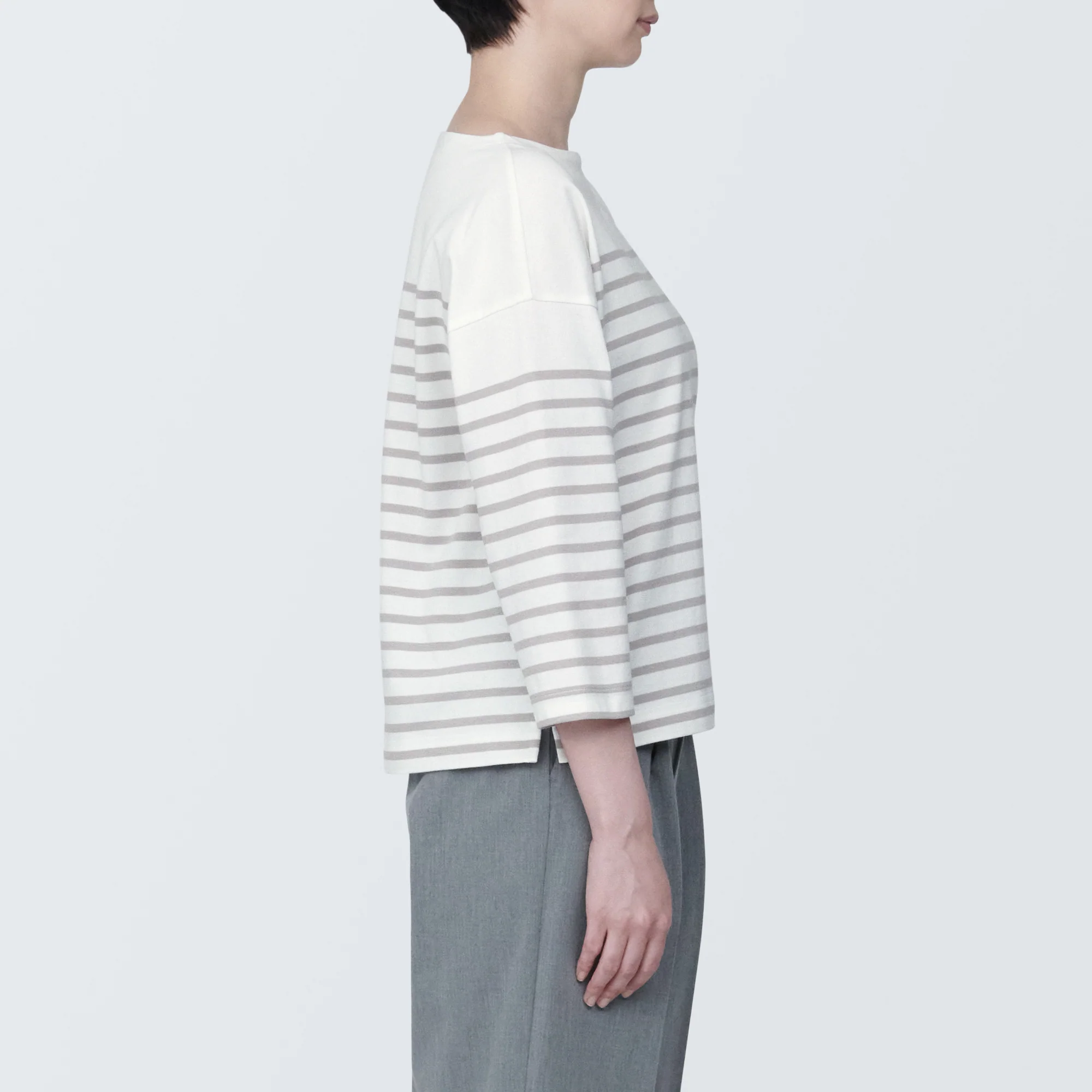Women's Striped Boatneck 3/4 Sleeve T-Shirt - Image 13