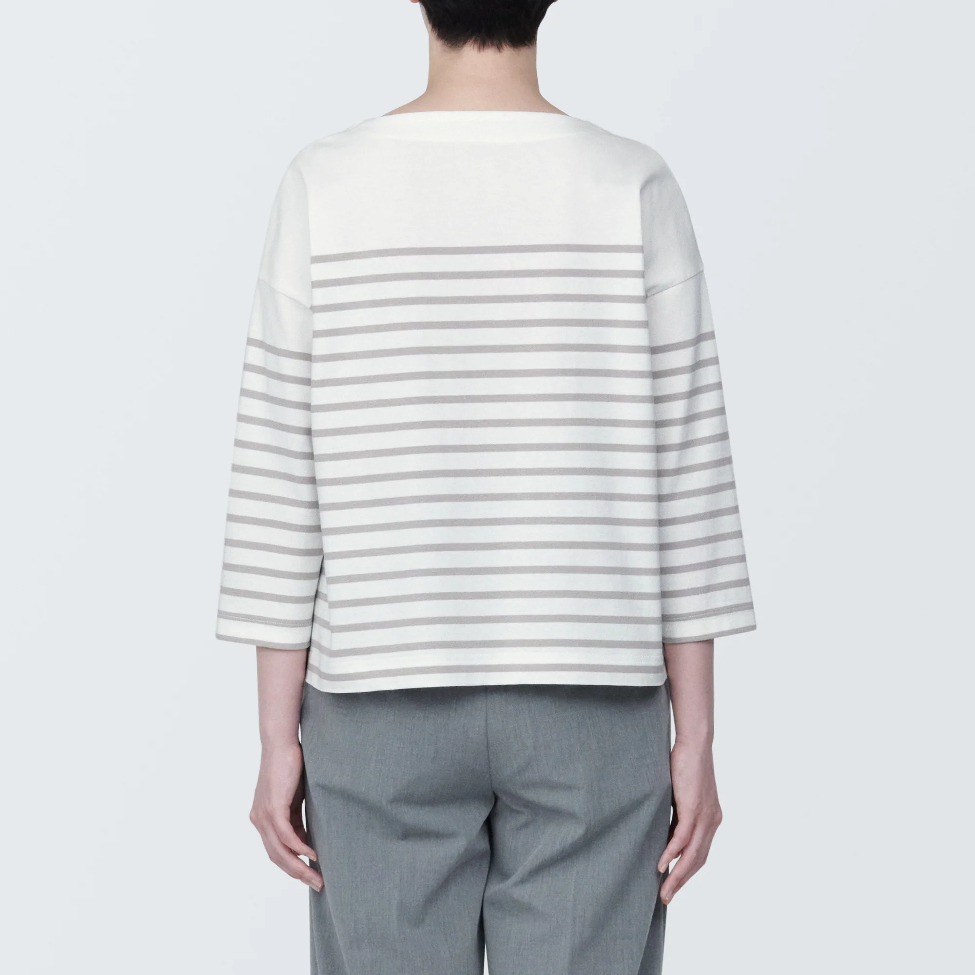 Women's Striped Boatneck 3/4 Sleeve T-Shirt - Image 14