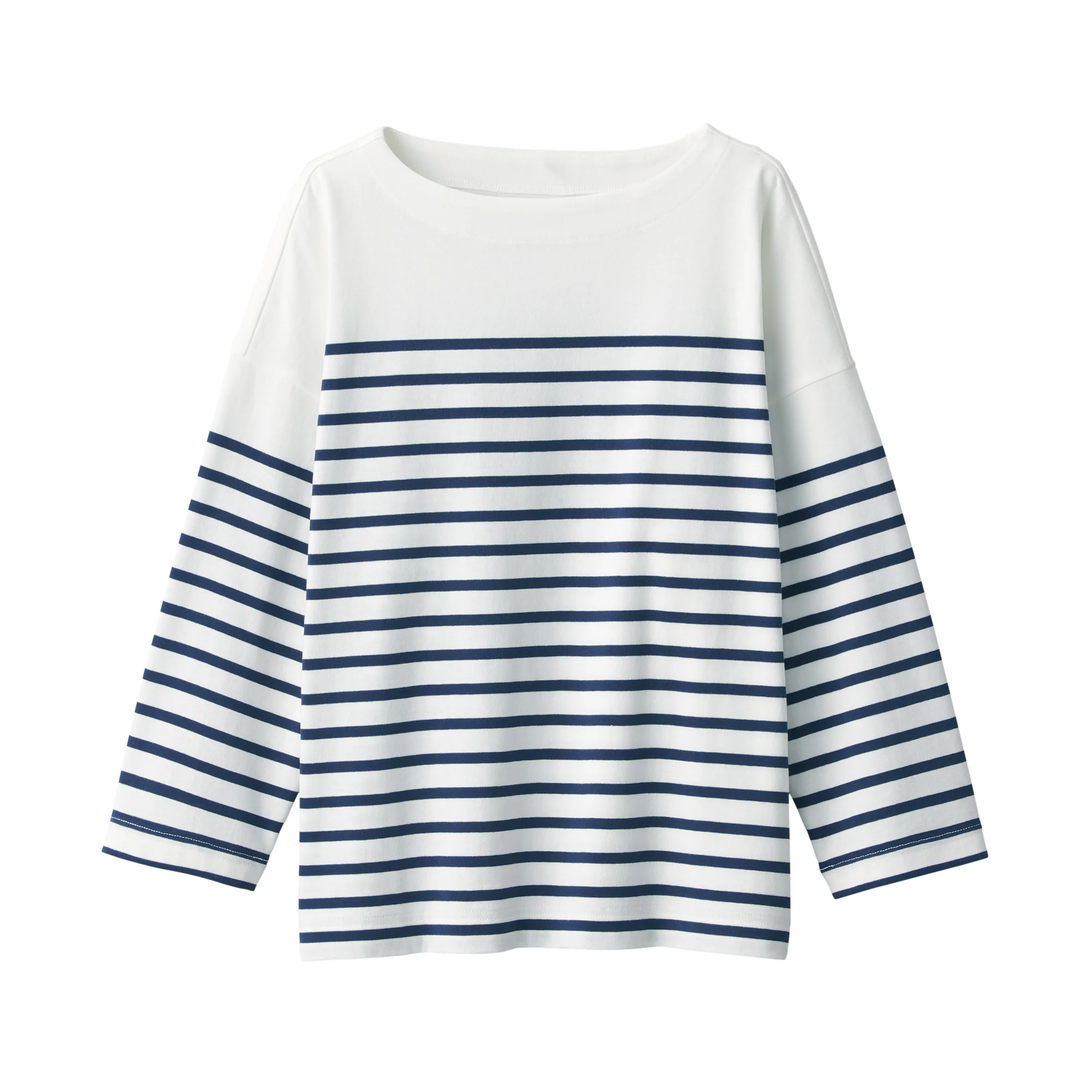 Women's Striped Boatneck 3/4 Sleeve T-Shirt - Image 34