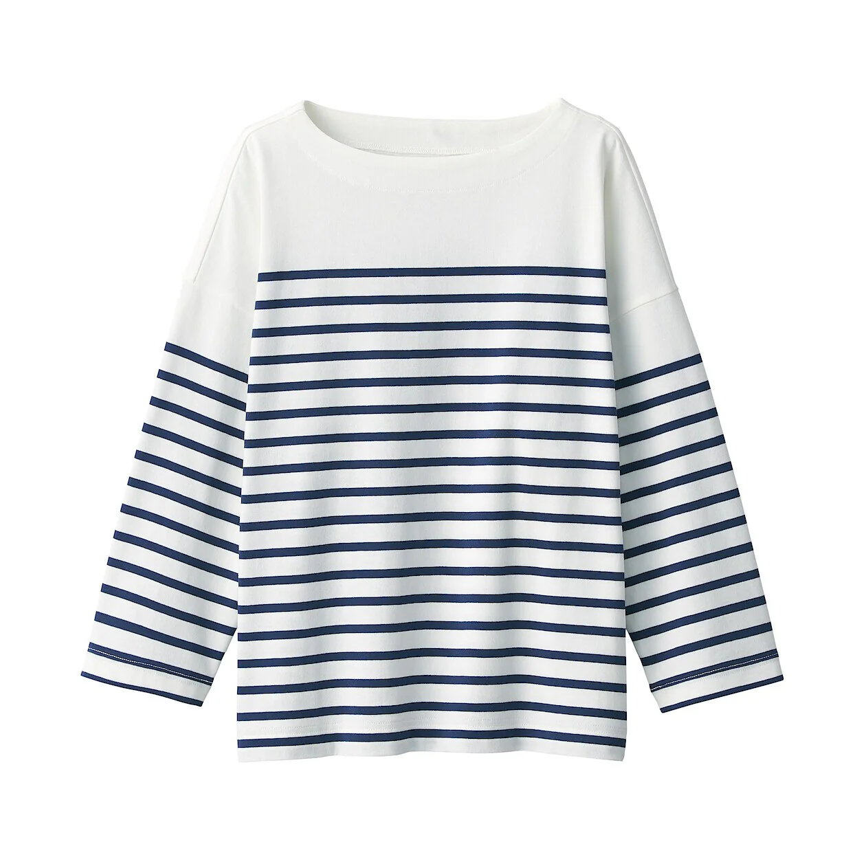Women's Striped Boatneck 3/4 Sleeve T-Shirt - Image 50