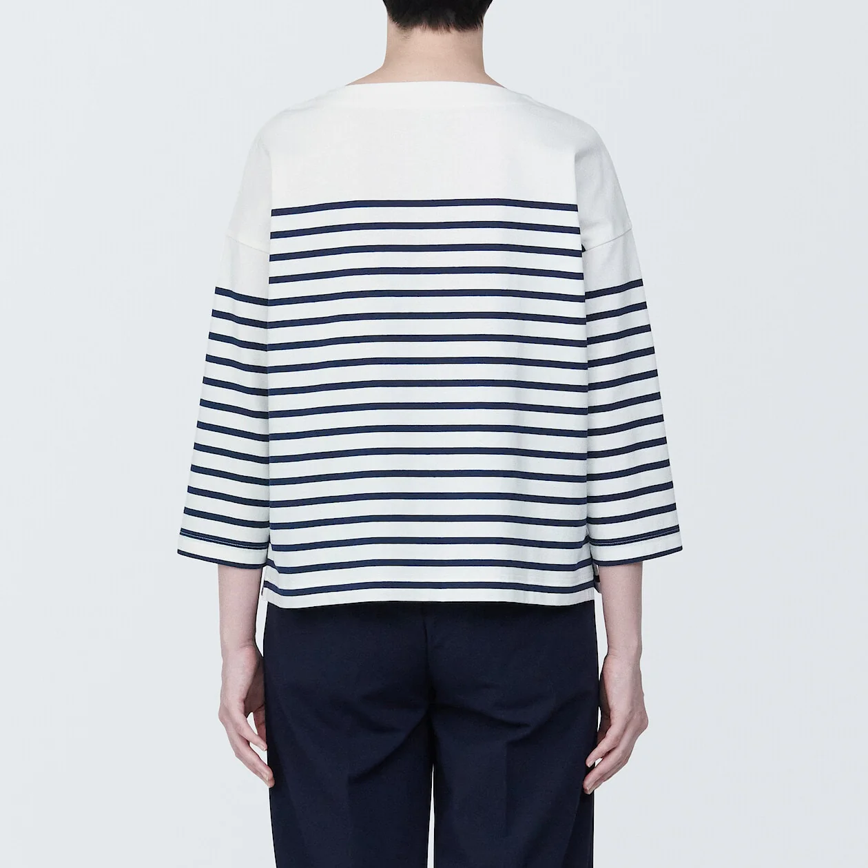 Women's Striped Boatneck 3/4 Sleeve T-Shirt - Image 54