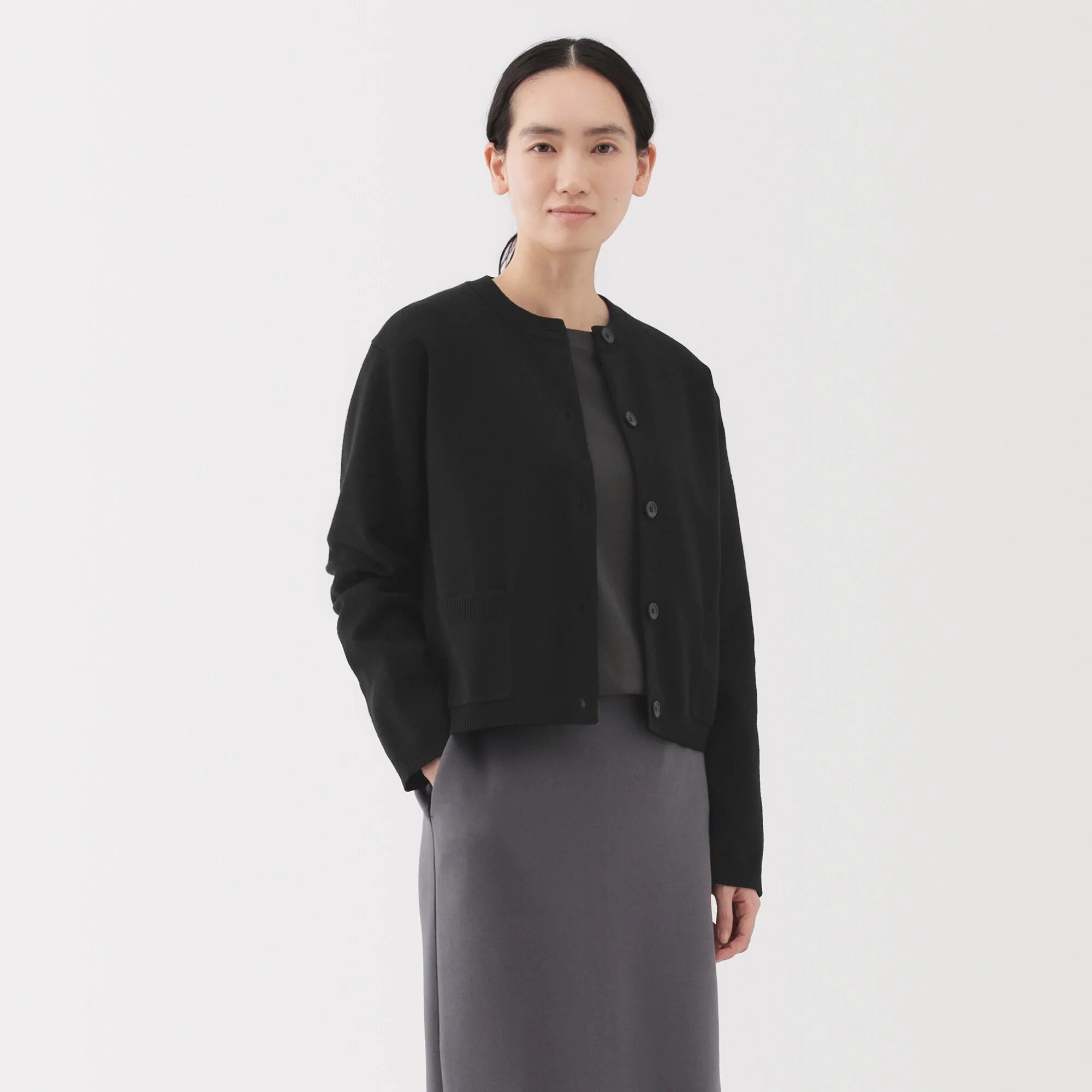Women's Washable Crew Neck Cardigan - Image 3