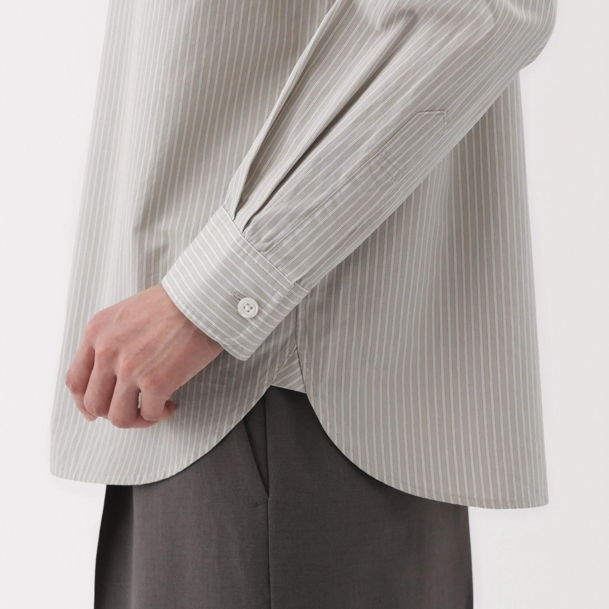 Women's Washed Broadcloth Regular Collar Long Sleeve Striped Shirt - Image 17