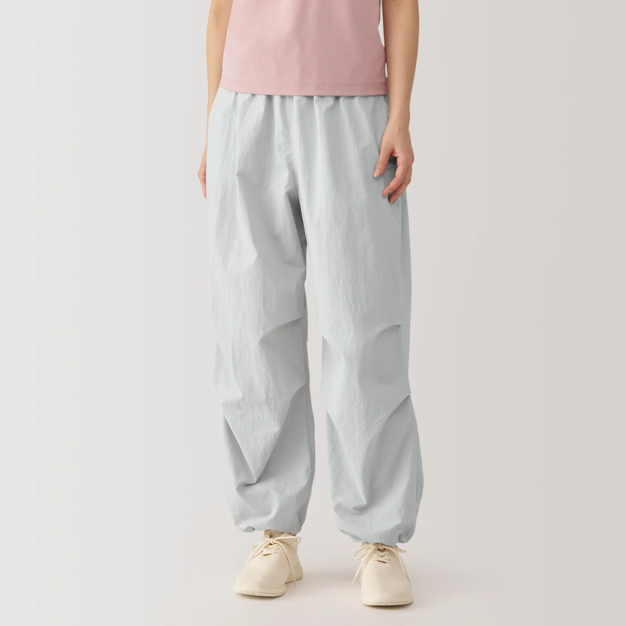 Women's Water Repellent Nylon Wind Wide Pants - Image 3