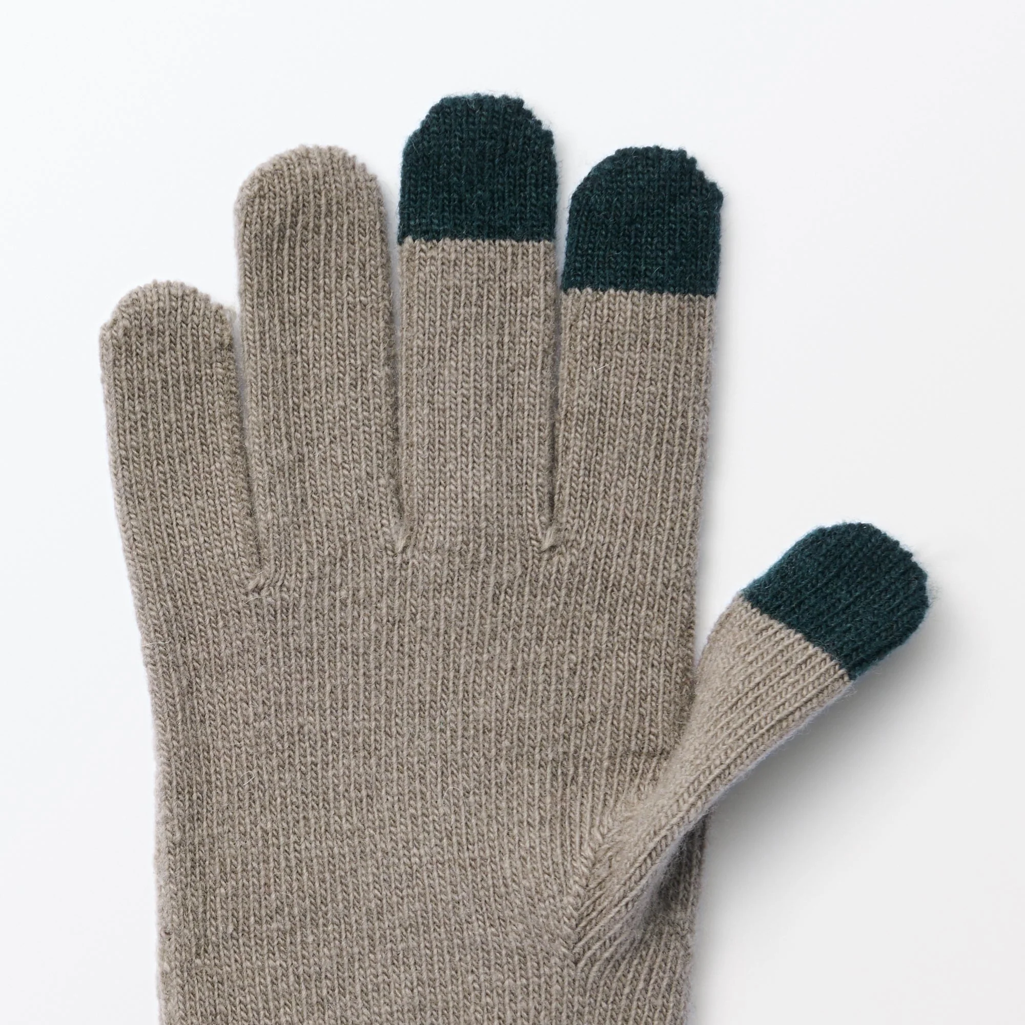Wool Blend Touchscreen Bicolor Gloves - Image 3