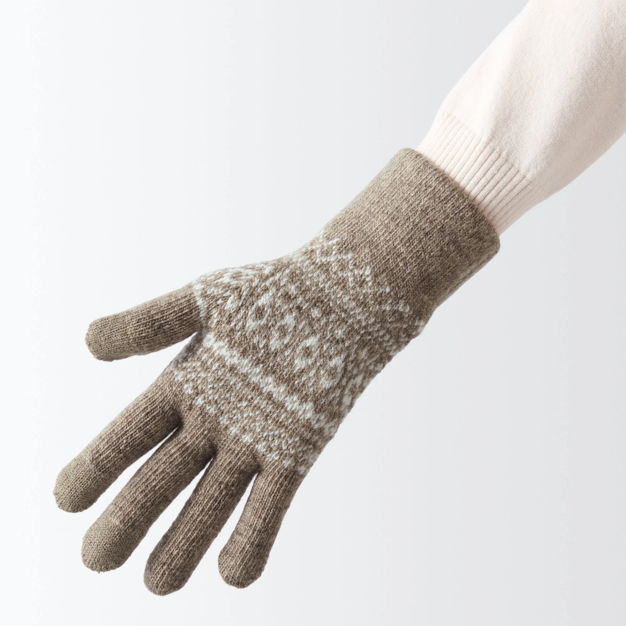Wool Blend Patterned Touchscreen Gloves - Image 6