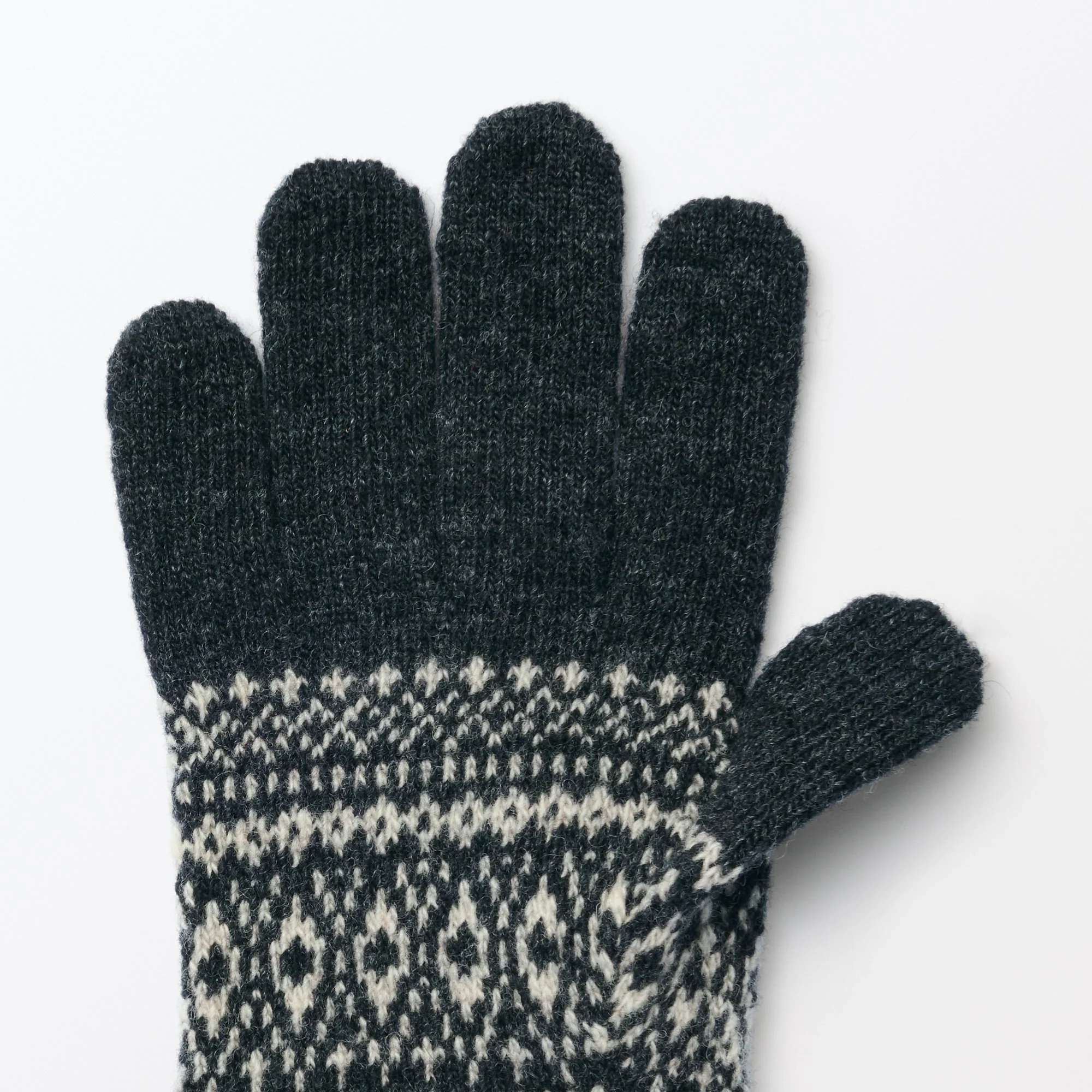 Wool Blend Patterned Touchscreen Gloves - Image 9