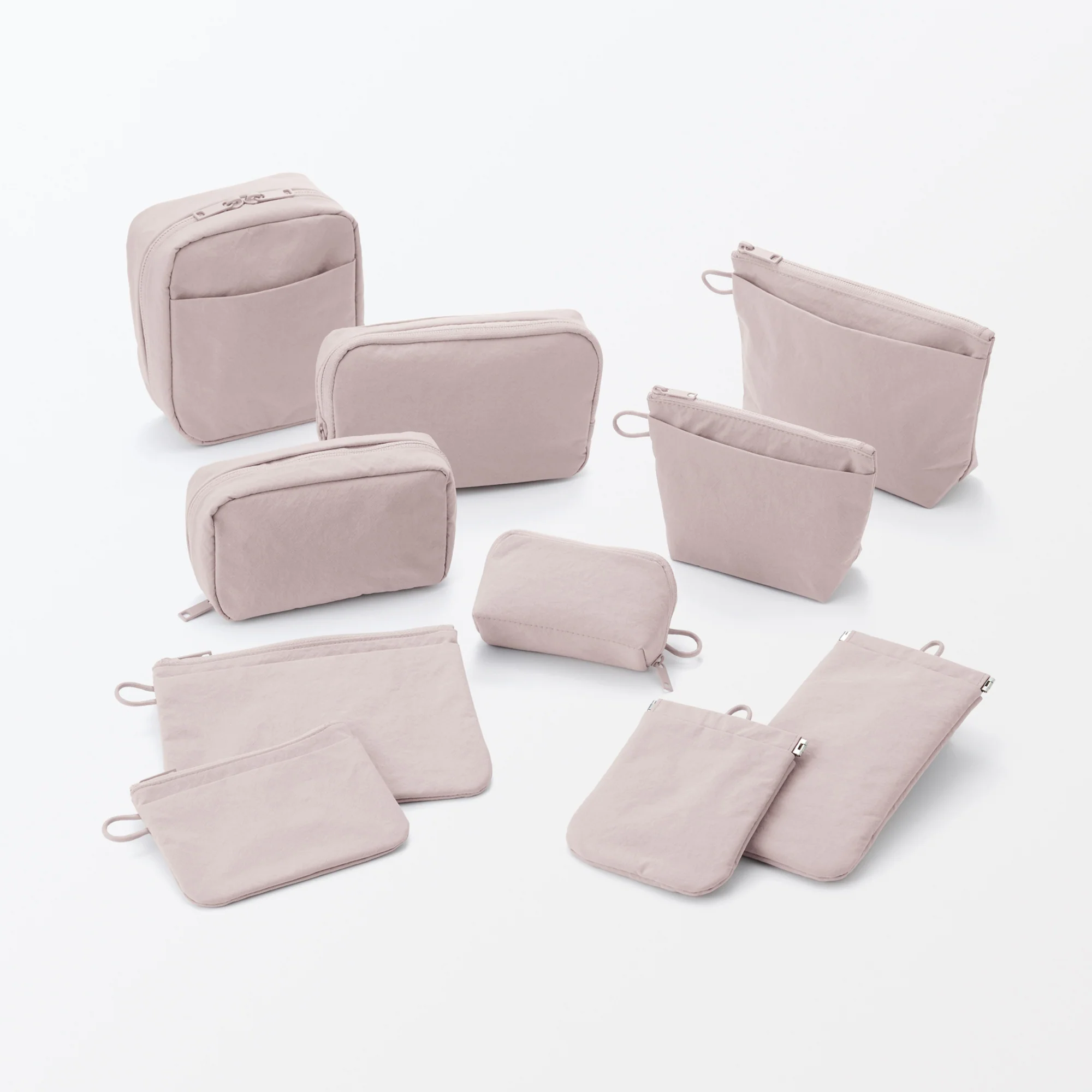 Wrinkled Nylon Wide-Opening Pouch - Large - Image 7