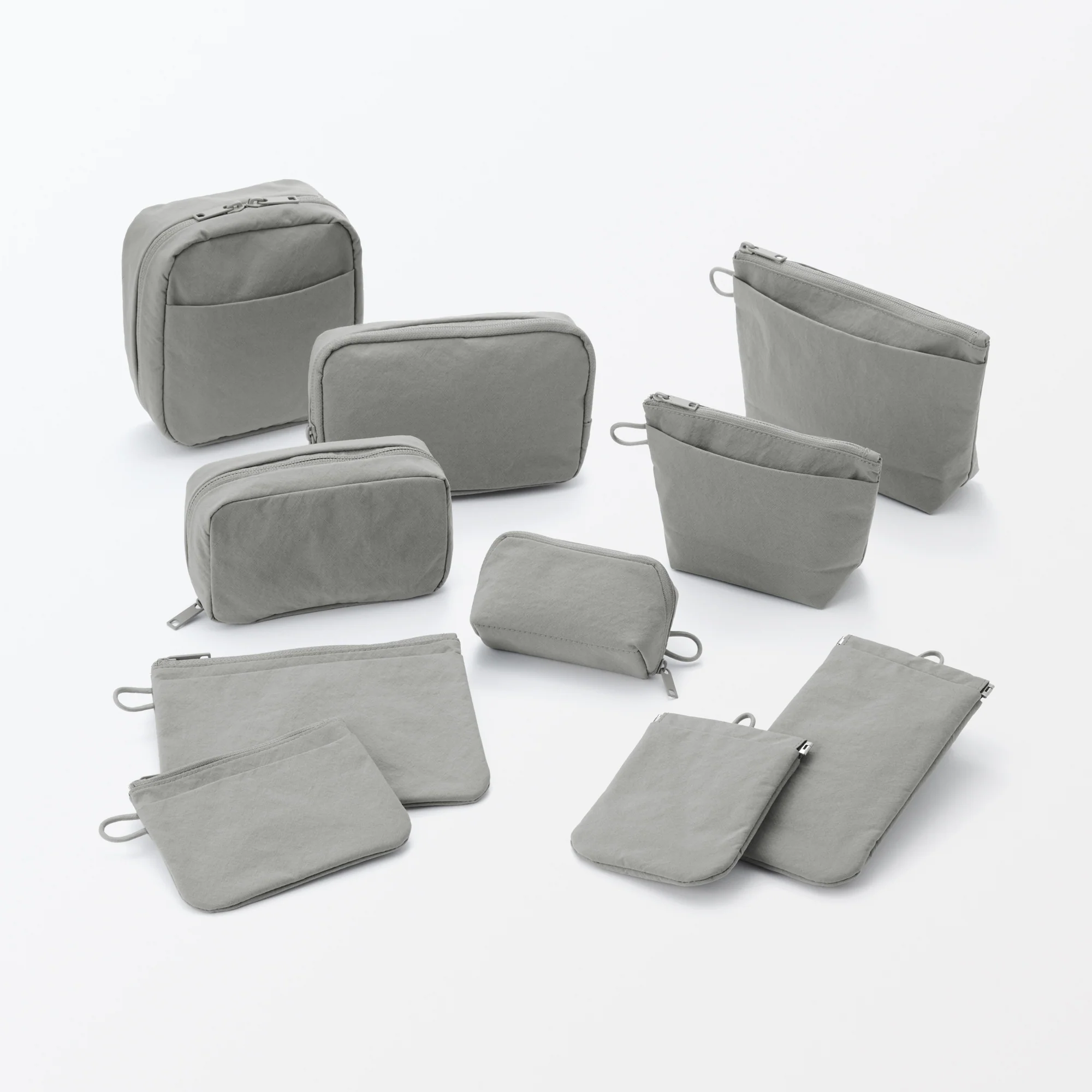 Wrinkled Nylon Wide-Opening Pouch - Small - Image 7